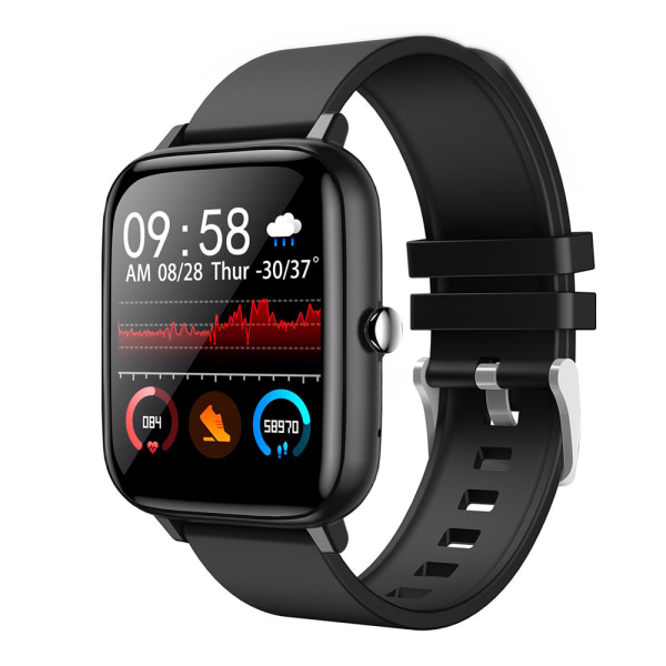 Smartklocka Fitness Män Kvinnor Tracker Sportklockor Vattentät black