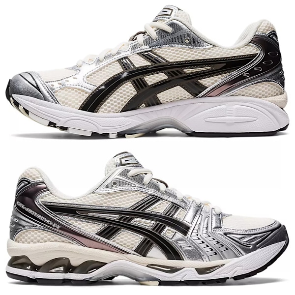 ASICS GEL-Kayano 14 Herrskor Lågprofil Löparskor för Asfalt Black White Silver 38