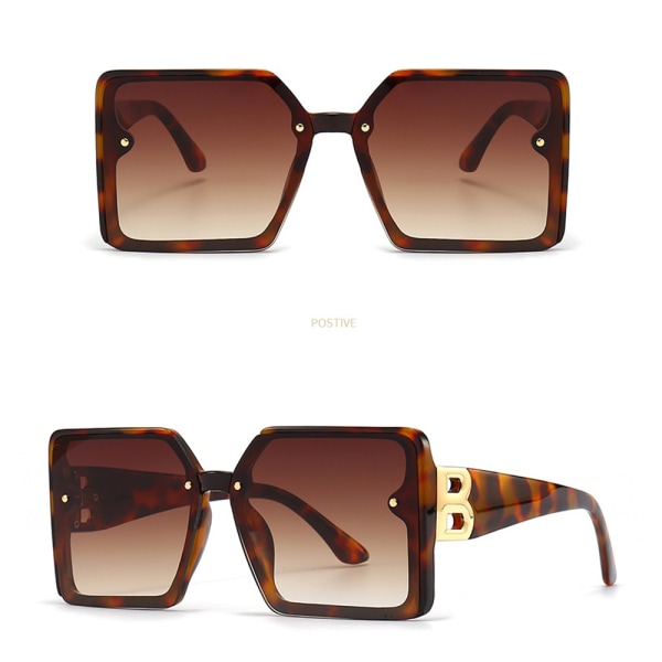 Populära retrosolglasögon för damer i överdimensionerade fyrkantiga solglasögon Tortoiseshell