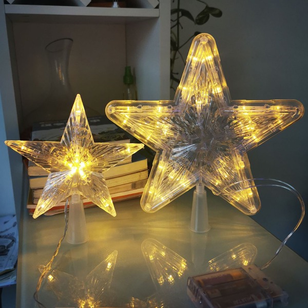 Christmas Tree Top LED Star Light Femuddig Lampa Juldekor 10 lights S