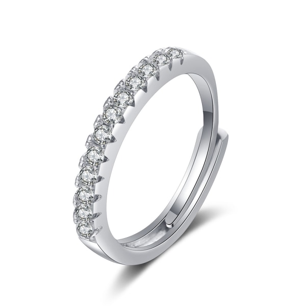 Bröllop unisex silver justerbara diamantringar smycken present