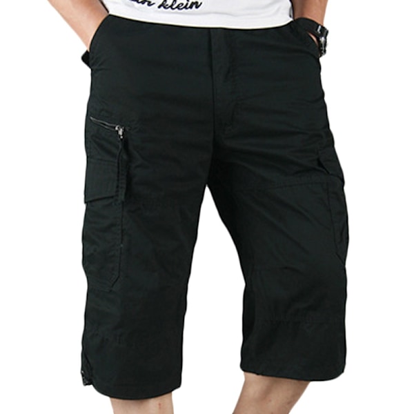 Man Tooling Shorts Ensfargede Fritidsshorts Sommer Løs Gave Dark Gray M