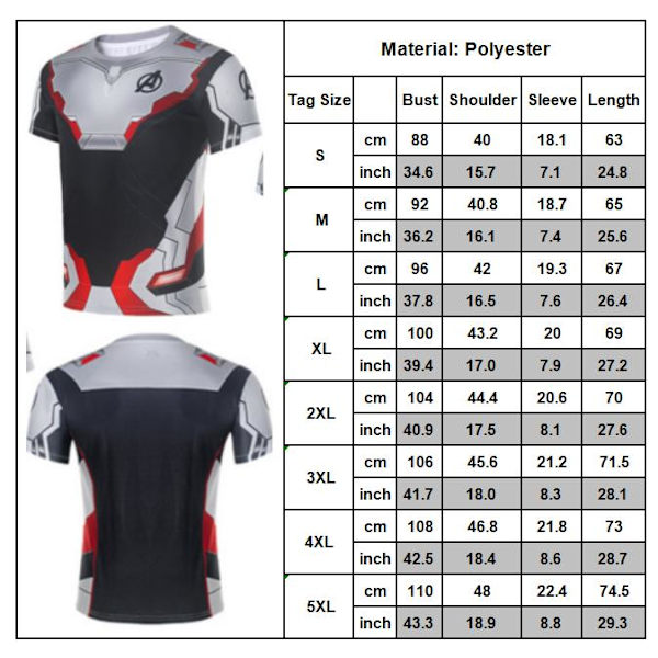 Män Avengers 4 Jacka/Byxor/T-shirt/Tröja Halloween Cosplay Jacket A 4XL