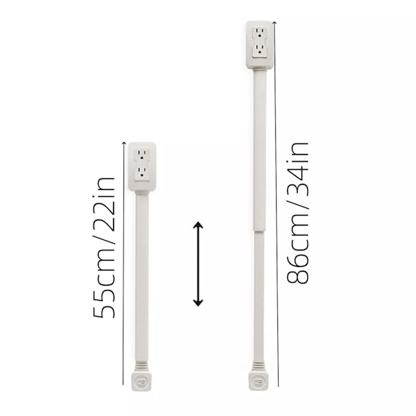 22\"-34\" Sähköpistorasian jatkojohto! Pidentää, kääntyy 180° ja sisältää ylijännitesuojan sekä USB-portin