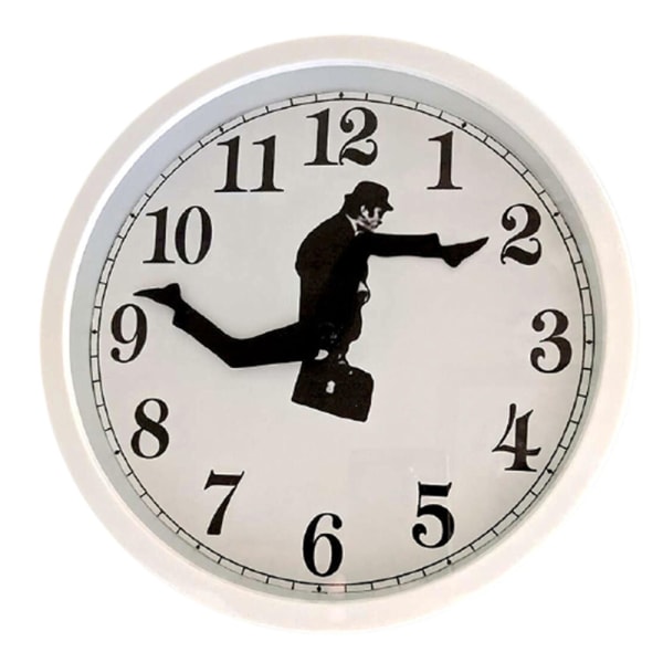 Inspirerad Silly Walk Väggklocka Creative Silent Mute Clock Decor white