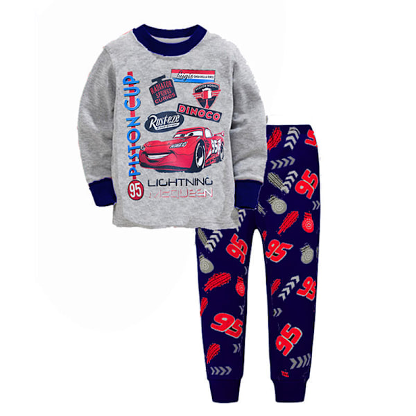 Barn Pojkar Bilar Motiv Långärmad T-shirt Byxor Pyjamas Sovkläder Nattkläder #5 95cm