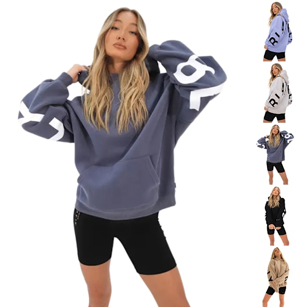 Blakely Hoodies Damtröja med huva Långärmad Pullover Jumper Casual Toppar Light Purple 2XL