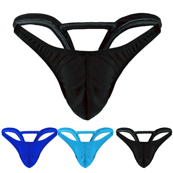 Män Sexiga Underkläder Stringknappar Öppna Nattkläder Alla hjärtans dag Black