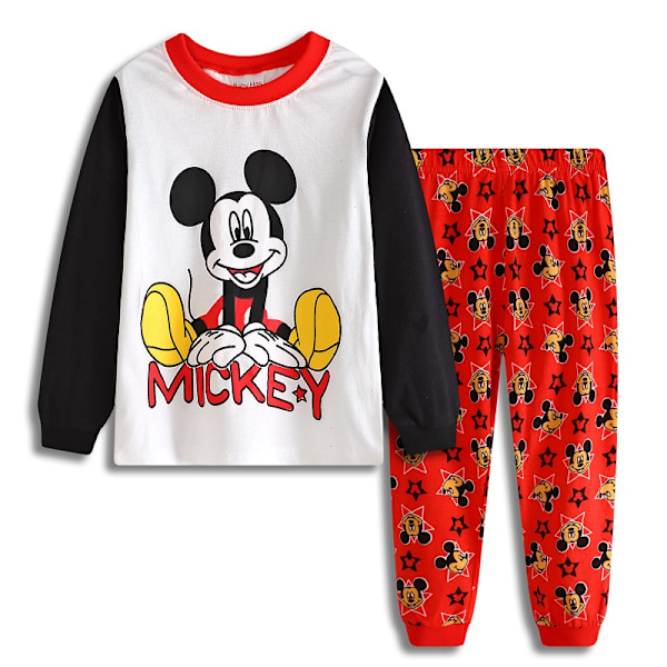 Barn Pojkar Flickor Musse Pigg Pyjamas Set Sovkläder Långärmad T-shirt & Byxor #7 90cm