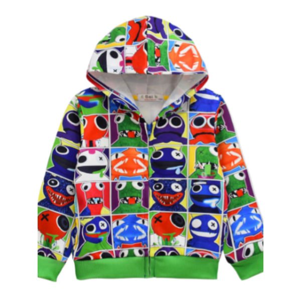 Rainbow Friends Kid Zip Grafisk Jacka Hooded Sweatshirt Kläder C 120cm