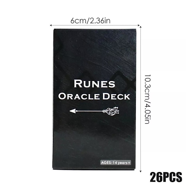 26 kpl Tarot-kortteja, riimukivi Oracle -pakka, ennustava henkinen korttipeli