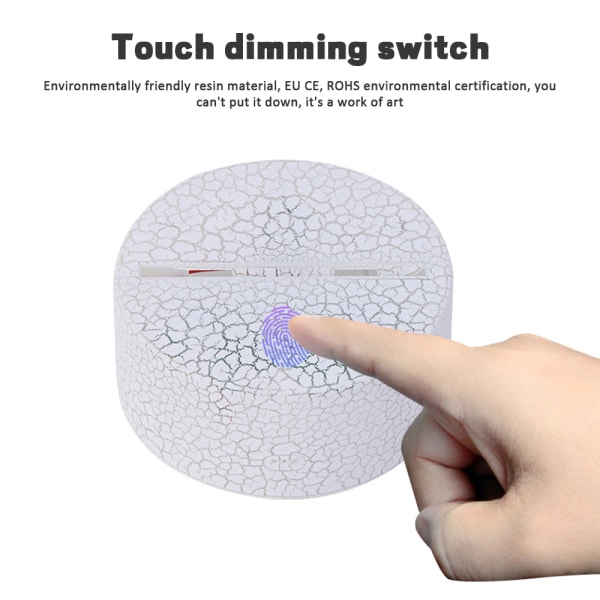 Stitch 3D-lampa LED-nattlampa med touch-kontroll USB-driven F