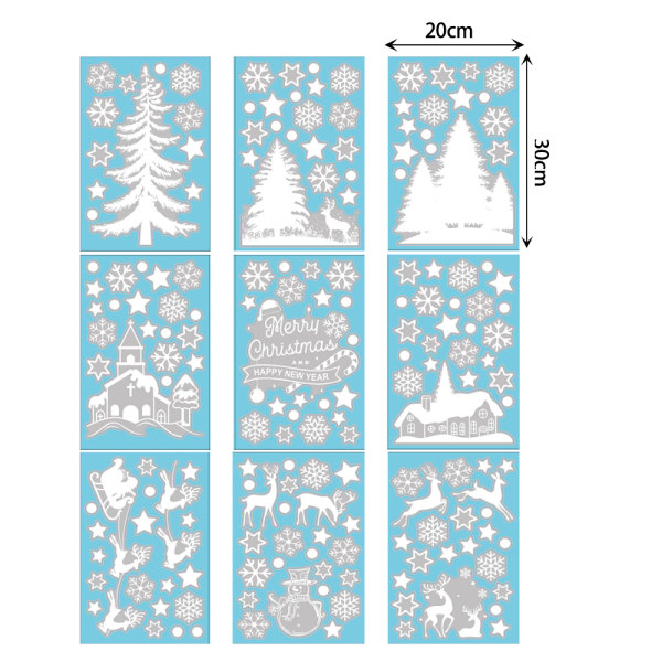 Jul vita snöflingor fönsterdekoration klistermärken klänger