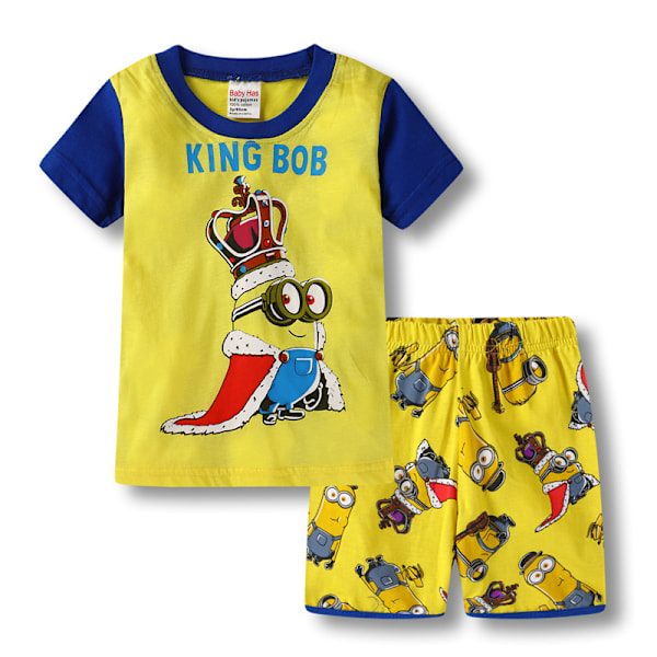 Barn Pojkar Flickor Minions Nattkläder Pyjamas Kortärmad T-shirt Shorts Set PJ's #1 95cm