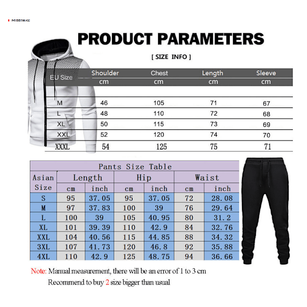Herr \"Boss\" Tryckt Träningsoverall Set Dragkedja Huvtröja Jacka Joggers Byxor Sportkläder Aktivkläder M-3XL Red-Black L