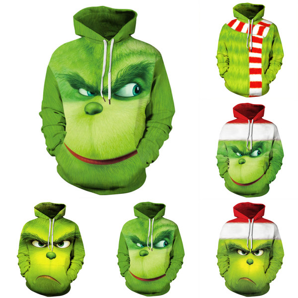 Barn Grinches 3D Print Hoodie Sweatshirt Jumper Julklapp B 130cm