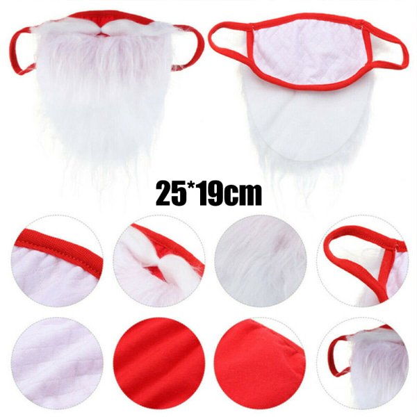 2-pack Jul Tomteskägg Mask Kostym för Vuxna till Jul