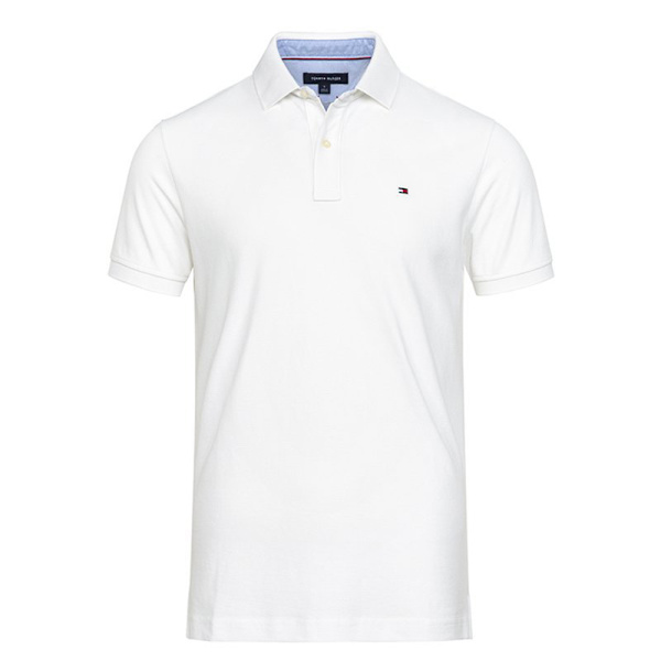 Tommy Miesten Muoti Printtipaita Rento Löysä Istuvuus Mukava Kevyt Hengittävä Lyhythihainen Kaulusnapit T-paita Pusero Topit White XL