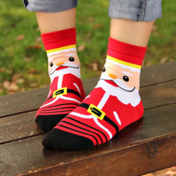 Vuxna Julstrumpor Bomull Mysiga Roliga Jul Vinter Varma Santa Claus 1 Pair