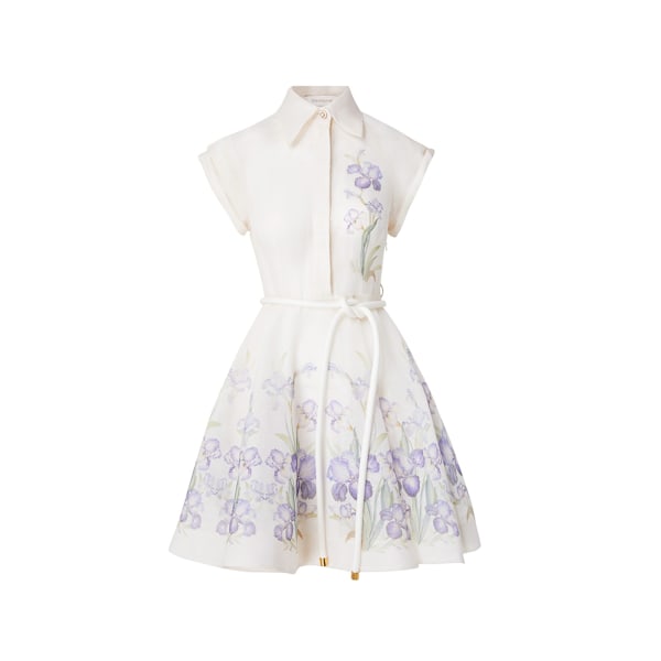 Dame Boho Blomstret Mini Kjole Sommer Strand A-Linje Solkjole Casual M
