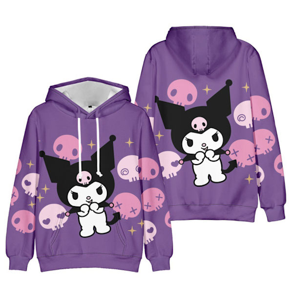 Barnflickor Tryck Hoodie Huvtröjor Casual Sweatshirt Pullover Jumper 140cm