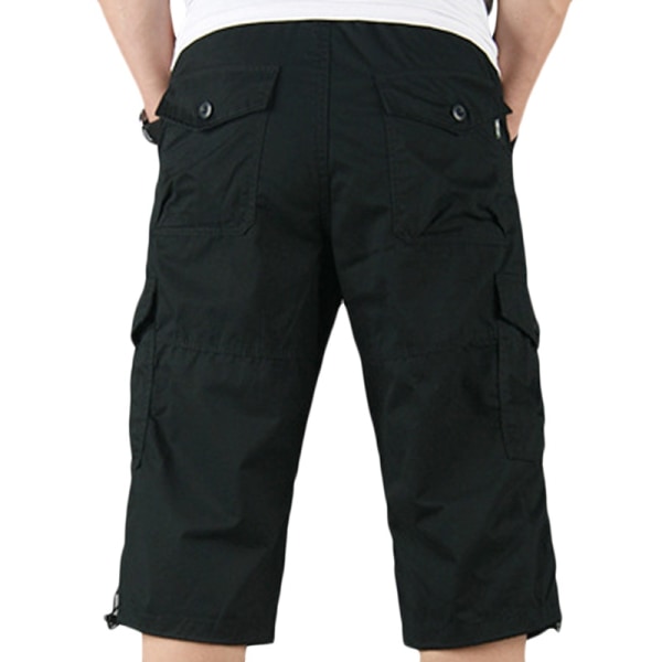 Man Tooling Korta Byxor Enkla Fritidsbyxor Sommar Lös Present Khaki M