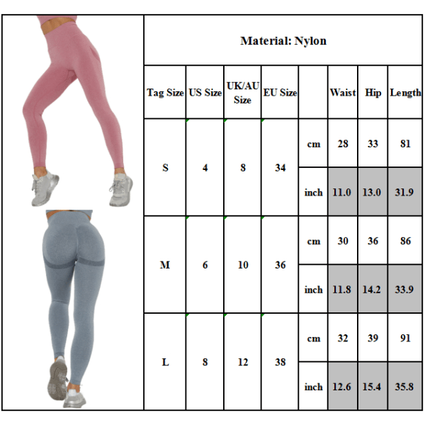 Kvinnor Yoga Byxor Hög midja Träning Sport Gym Push Up Tights bule S