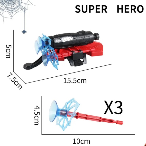 Spiderman handskar Web Shooter Wrist Ejection Launcher Leksaker Set