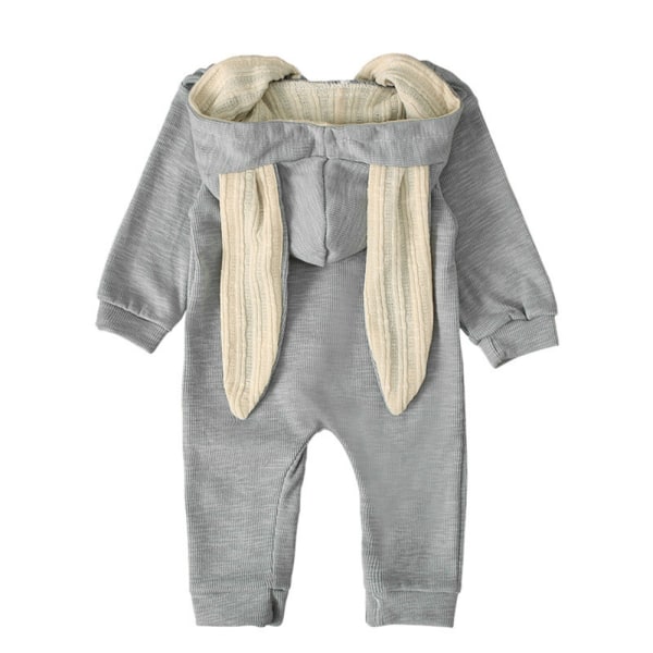 Nyfödd kaninhuva Romper Jumpsuit Bodysuit Outfit Kläder 12-24M