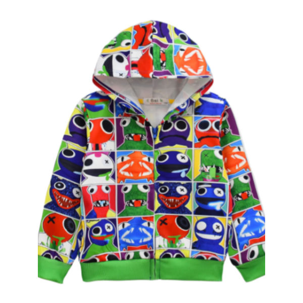 Rainbow Friends Kid Zip Grafisk Jacka Hooded Sweatshirt Kläder C 120cm