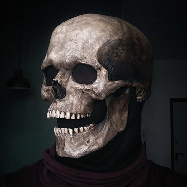 Skräck Halloween Helhuvud Skalle Latex Mask Kostym Cosplay Prop dark