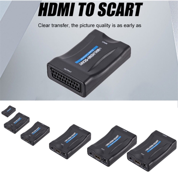 HDMI till scart-adapter HD Video Converter USB kabel för TV DVD