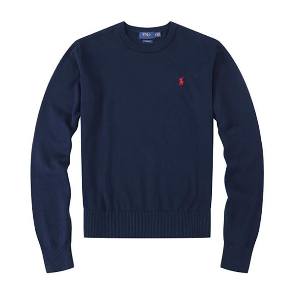 Miesten T-paita rento pitkähihainen pyöreäkauluksinen toppi T-paidat Royal Blue XL