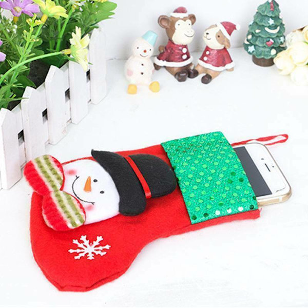 God Jul Älgstrumpa Julgran Dekoration Väska Säck Sock Present Reindeer Socks