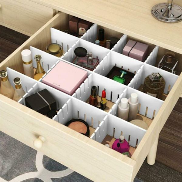 12 stk. skuffeinnlegg DIY monteringssett oppbevaringsorganisator 12Pcs