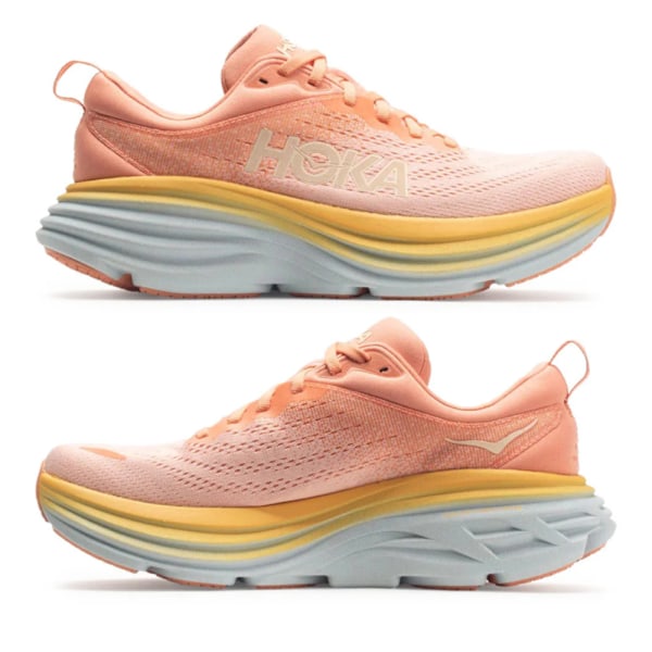 HOKA ONE ONE Bondi 8 Textile Damskor Lågtoppiga Löparskor för Asfalt Yellow Pink 38.5