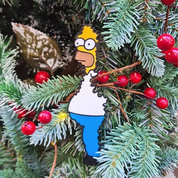 Homer Simpson Julgranspynt 2D Akryl Simpsons Meme Prydnad