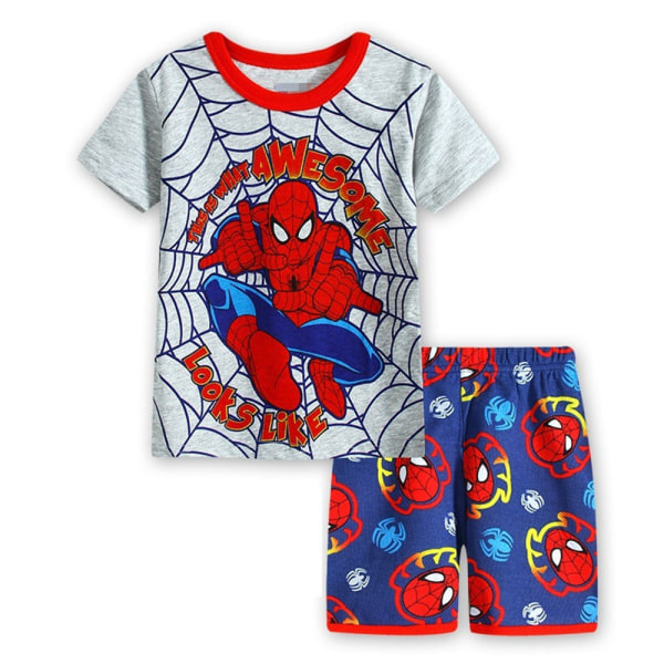 Barn Pojke Cartoon Spider-Man Kortärmad T-shirt Shorts Kostym B 100cm