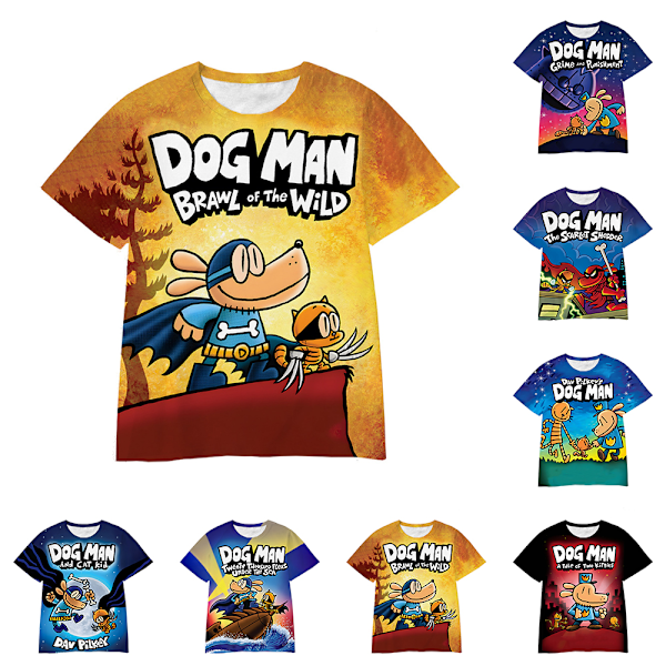 DOG MAN 3D-tryckta kortärmade T-shirts Casual Toppar Barn Pojkar Flickor T-shirts #3 160cm