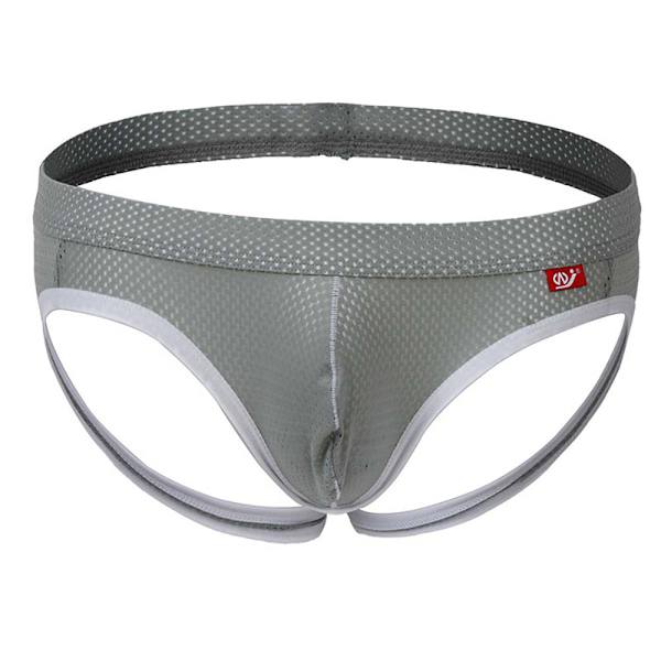 Miesten seksikkäät verkkopikkuhousut hengittävät alushousut stringit grey M