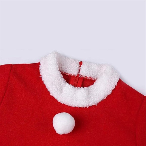 Kid Girls Santa Claus Cosplay Fancy Dress Swing Dress Hat Set 100CM