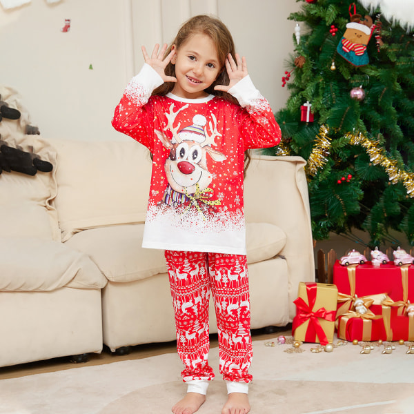 Elk Julpyjamas Familjematchande Sovkläder Barn Pyjamas Set Kids 6T