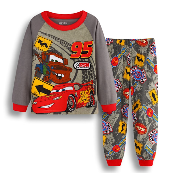 Barn Pojkar Bilar Motiv Långärmad T-shirt Byxor Pyjamas Sovkläder Nattkläder #1 90cm