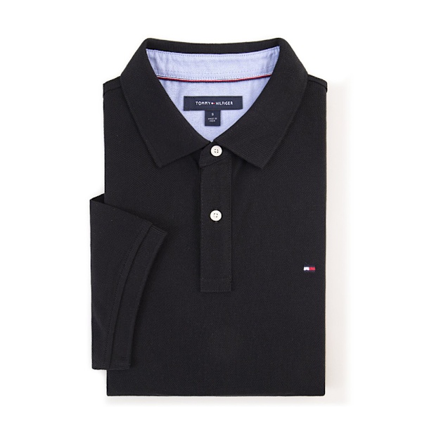 Tommy Herrkläder Tryckt Poloshirt Casual Lös Passform Bekväm Lätt Andningsbar Kortärmad Krage Knappar T-shirt Blus Toppar Black M