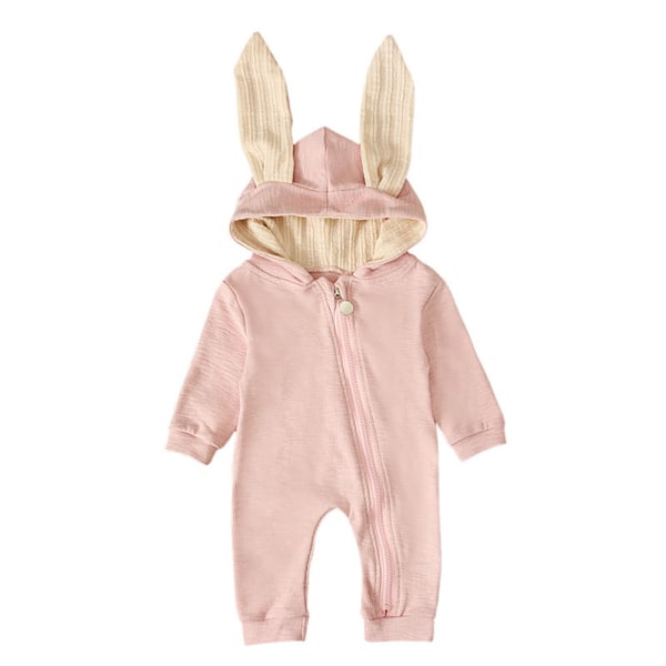 Newborn Rabbit Hooded Romper Jumpsuit Bodysuit Outfit Kläder 12-24M