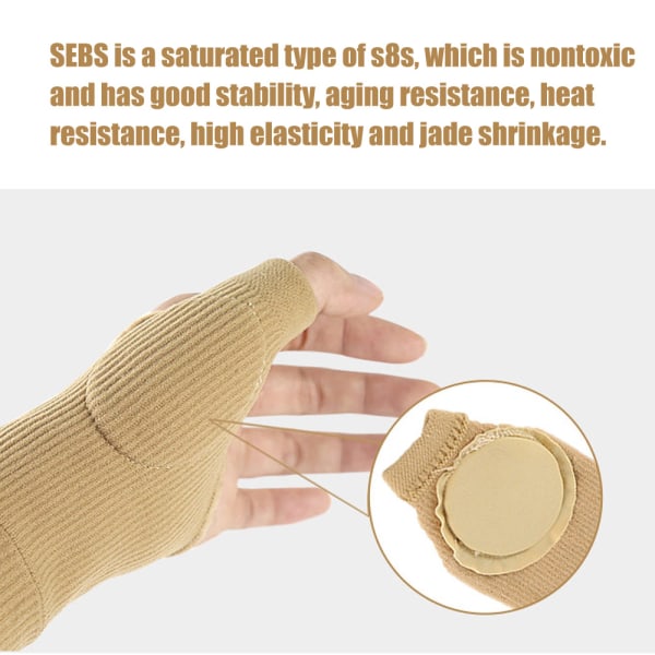 Kompressionsterapihandskar Hand handledsstöd Artrithandskar complexion S