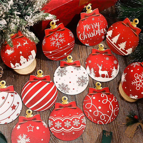 12 stk. Julekuler Juletre Hengende Kuler Pynt Festdekorasjon 12PCS