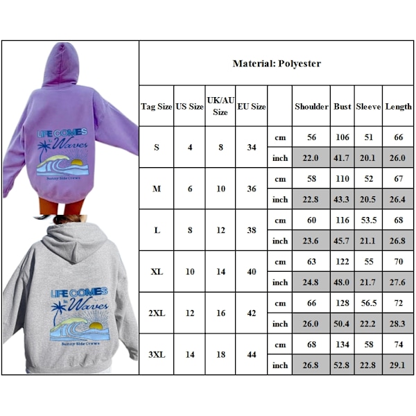 Dam Fashion Lös Casual Sweatshirt Hoodie Långärmad Pullover Topp Rose red S