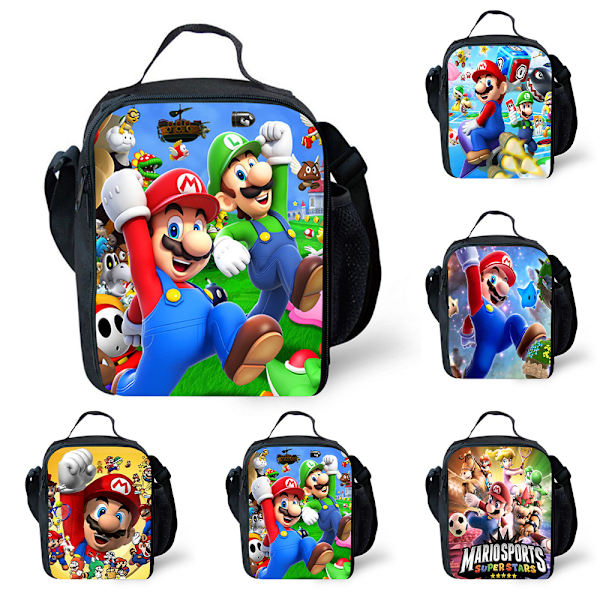 Super Mario Bros Mjukisolerad Skolmatlåda Återanvändbar C