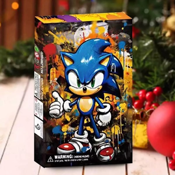 Julkalender 2024, 24 Dagar Julnedräkning Julkalender Söta Mini Sonic Figurer Dockor Julsamlingspresentuppsättning